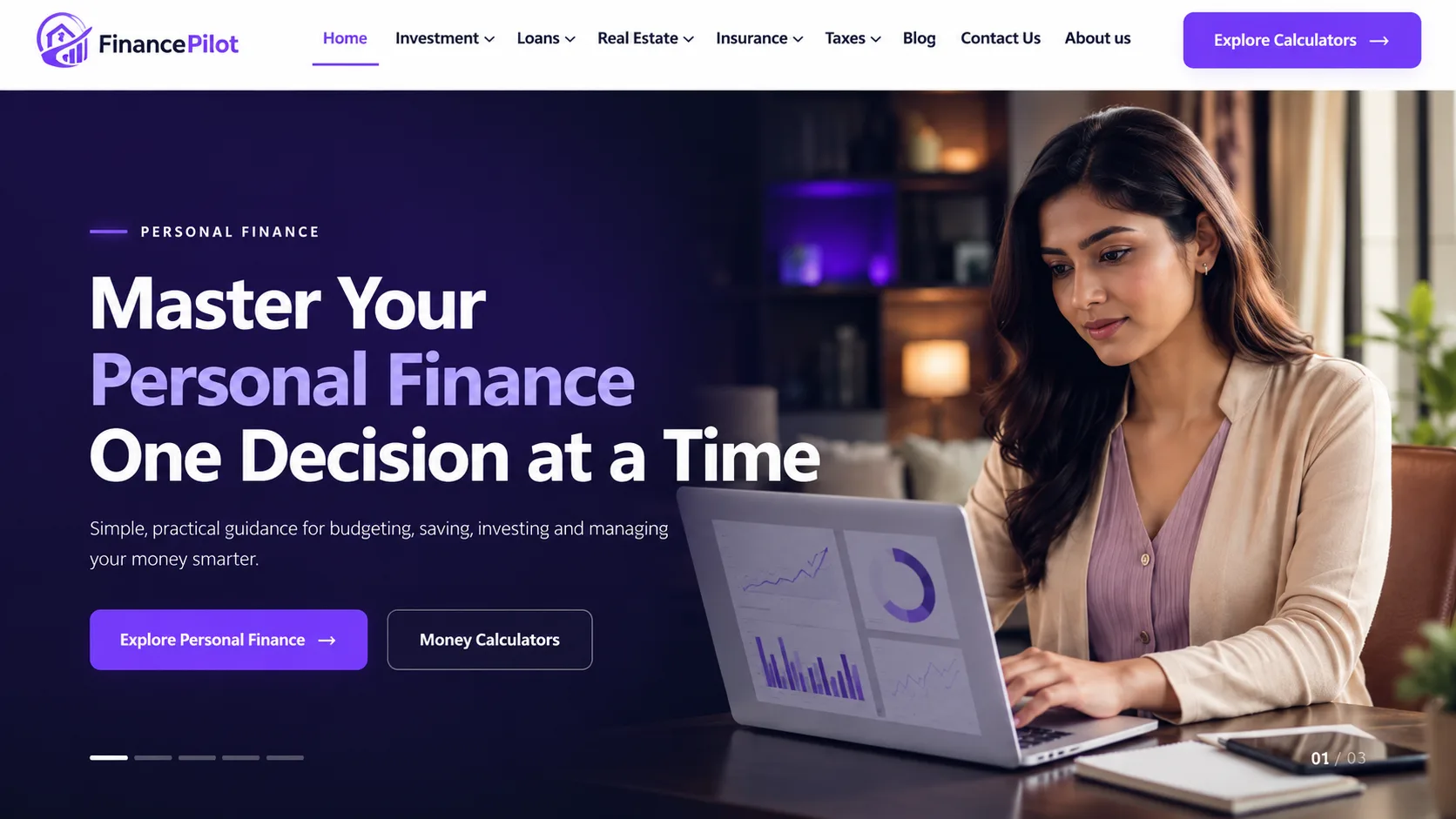 FinancePilot personal finance website project