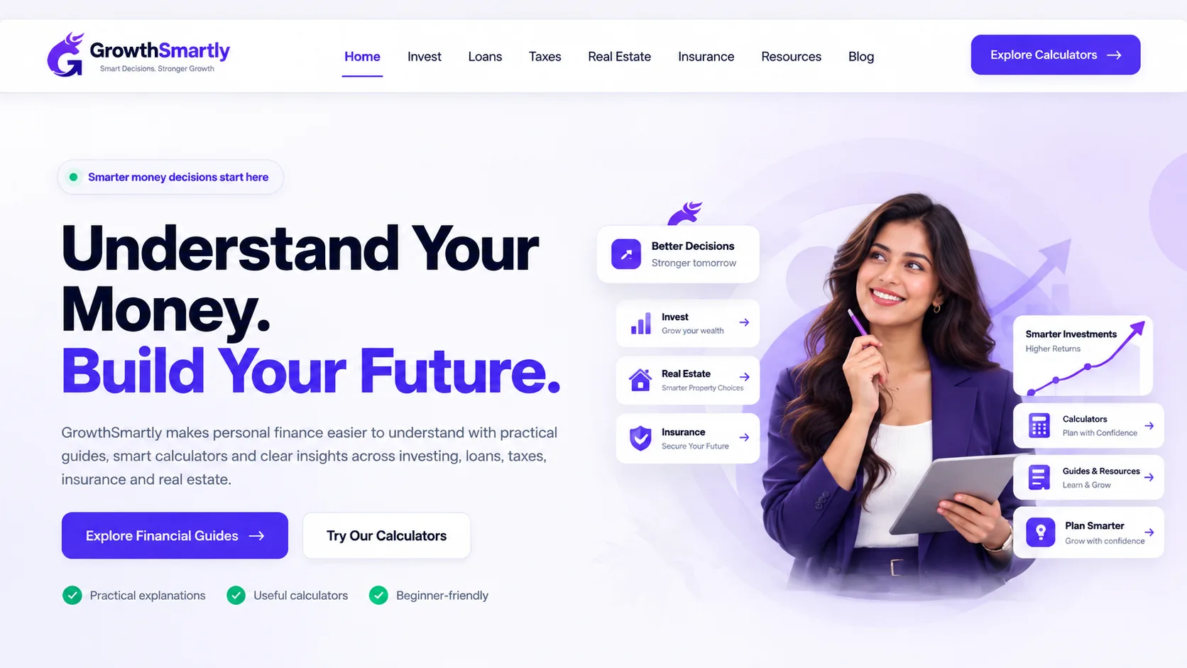 GrowthSmartly finance website project
