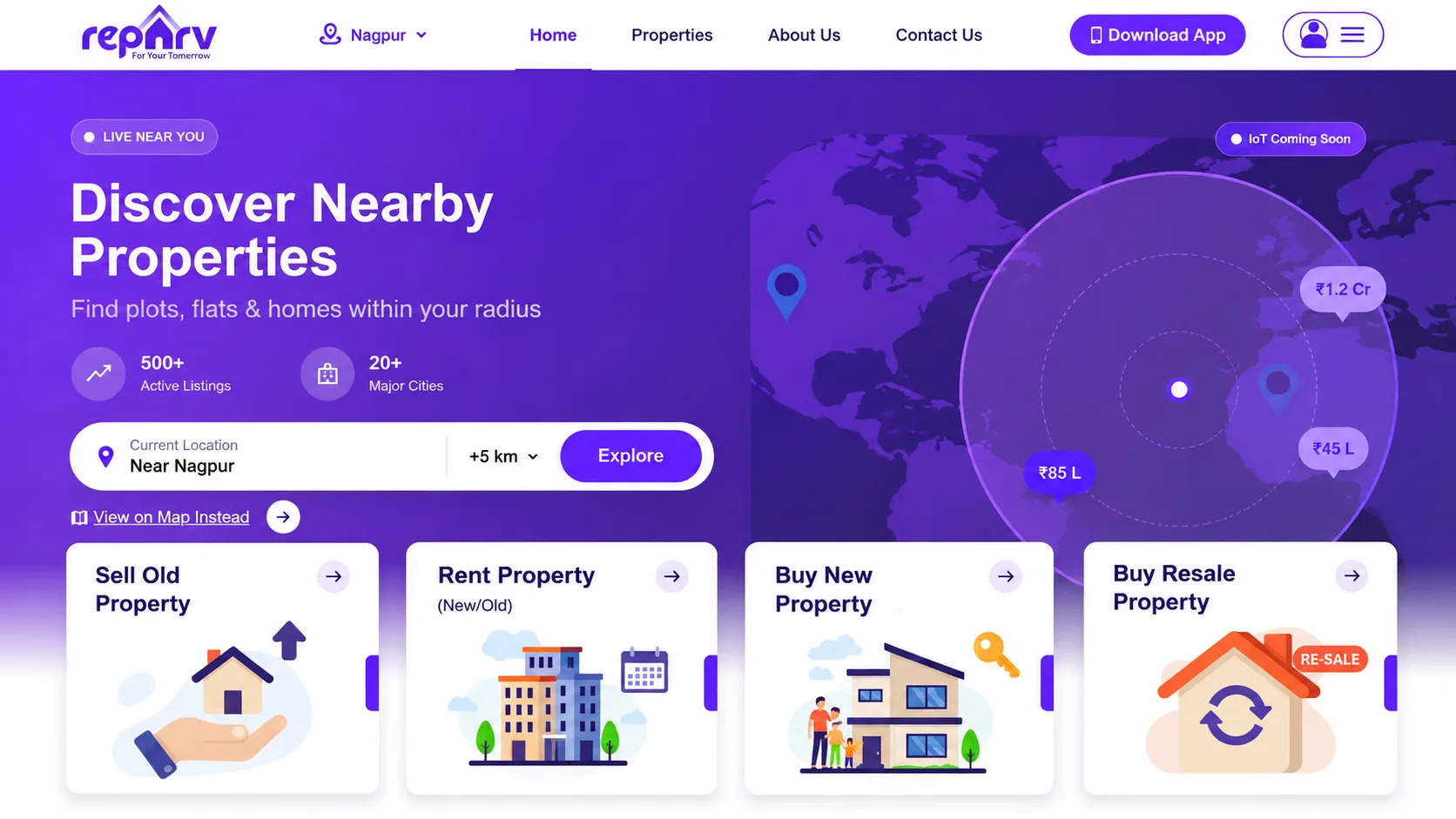 Reparv real estate PropTech website project